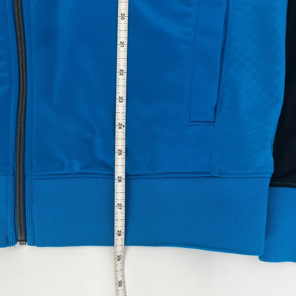 Under Armour Mens Blue Black Full Zip Track Jacket Loose Fit 1240533 Size Large
